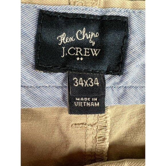 J. Crew Pants Men Driggs Flex Chino 34x34 (fits 32x32) Flat Front Stretch Beige - Picture 3 of 9